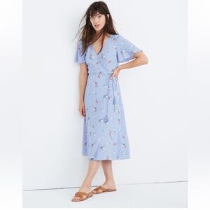 Button-Wrap Midi Dress in Aloha Floral